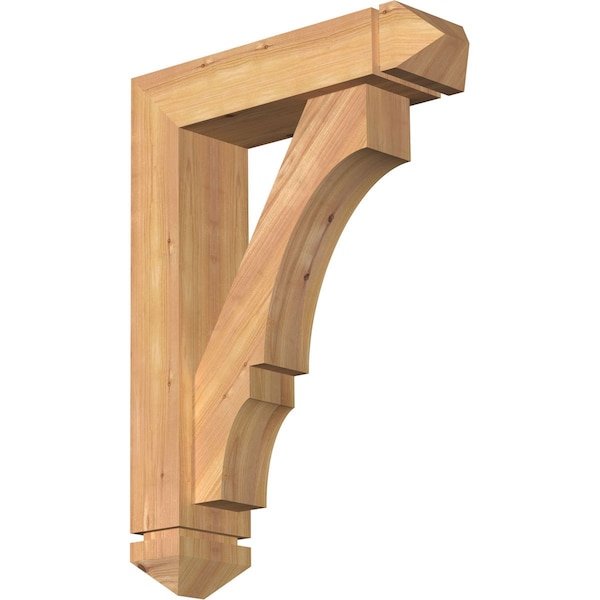 Ekena Millwork Balboa Arts and Crafts Smooth Bracket w/ Offset Brace, Western Red Cedar, 5 1/2"W x 20"D x 28"H BKT0604X20X28BOA03SWR - main